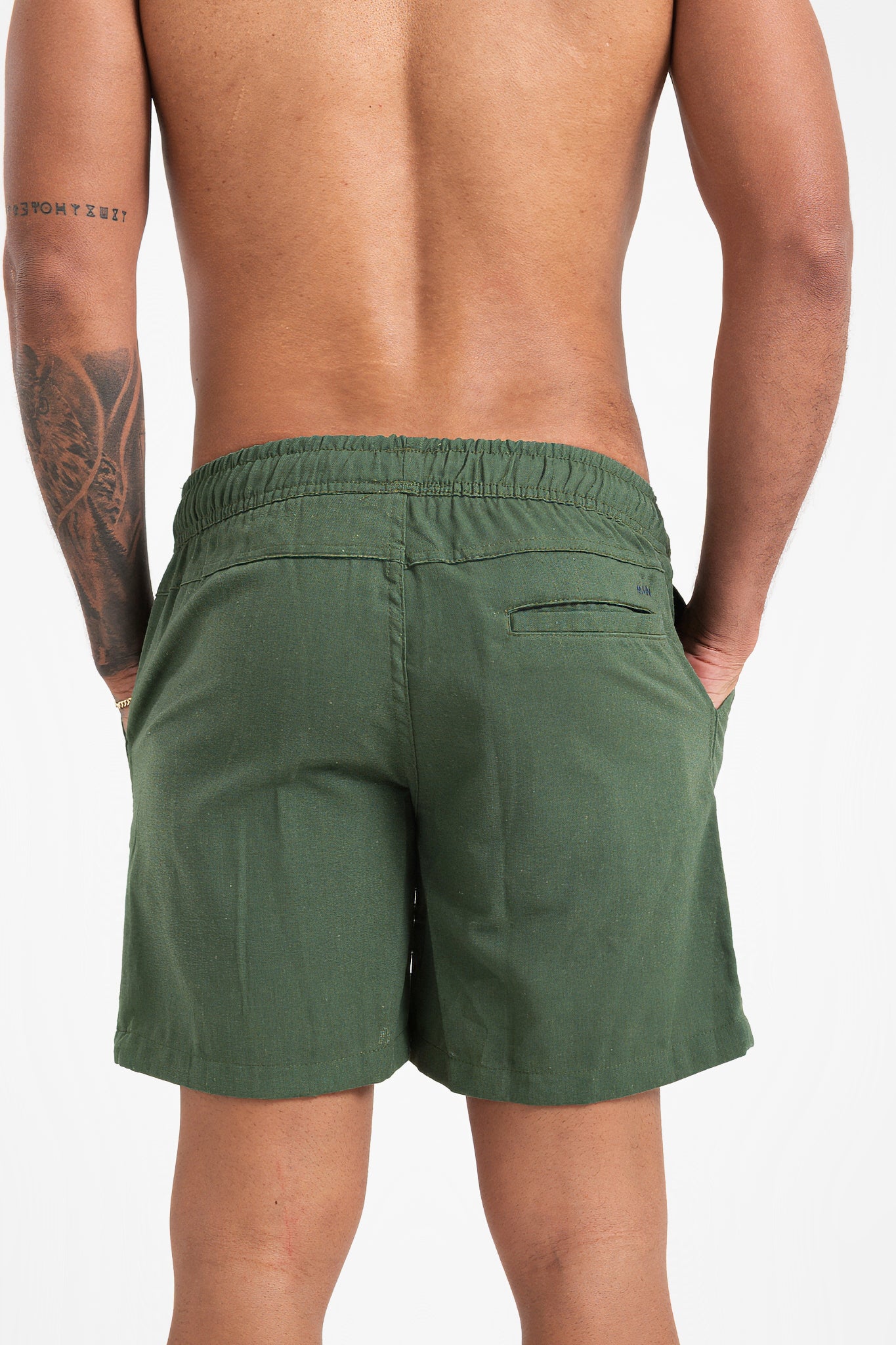 Short de Linho - Verde Militar