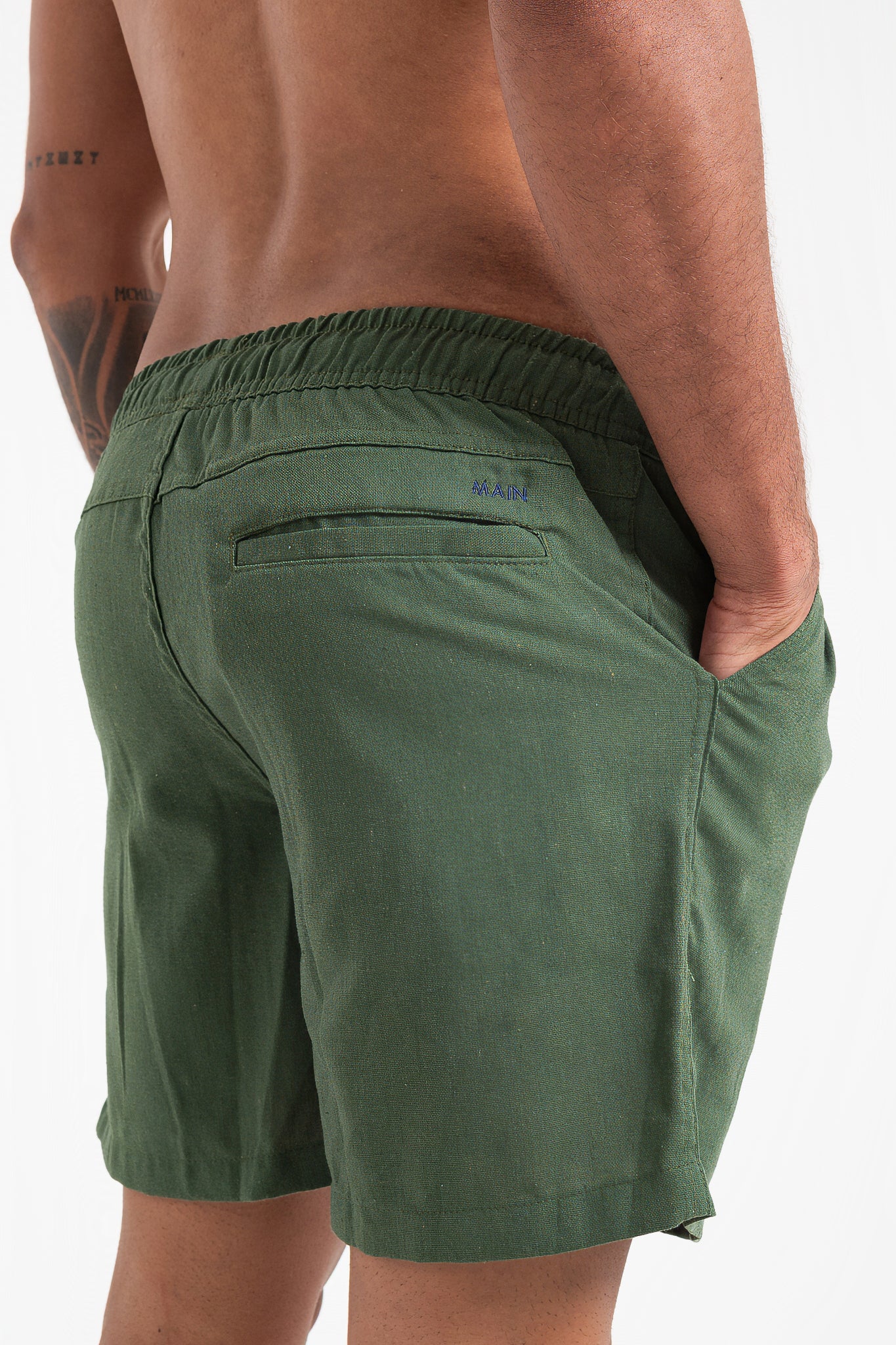 Short de Linho - Verde Militar