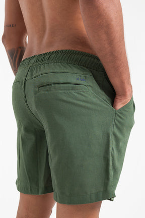 Short de Linho - Verde Militar