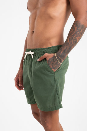 Short de Linho - Verde Militar